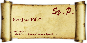 Szojka Pál névjegykártya