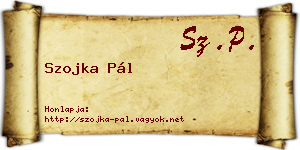 Szojka Pál névjegykártya