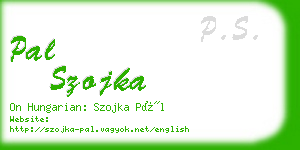 pal szojka business card